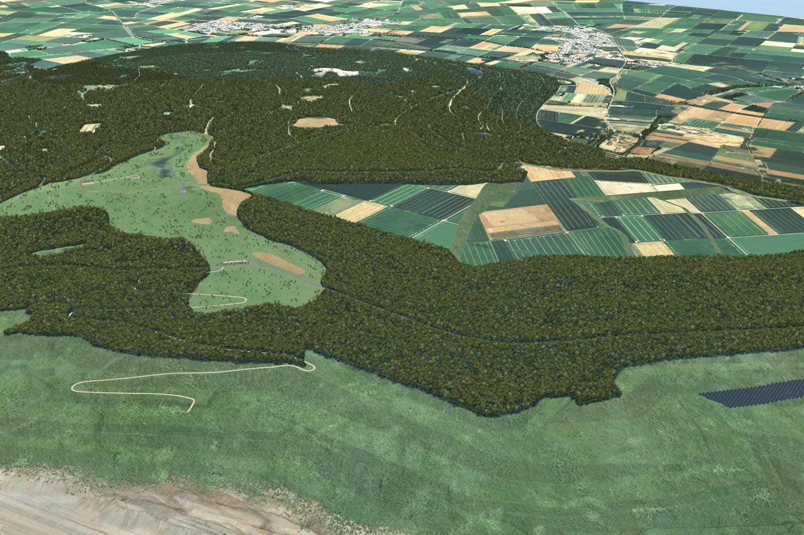 Die neue Landschaft nach dem Tagebau Hambach RWE